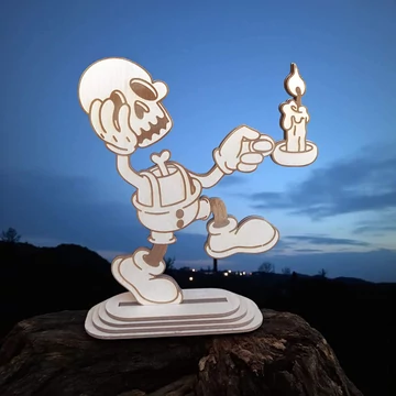 Gravírozott csontváz dekoráció