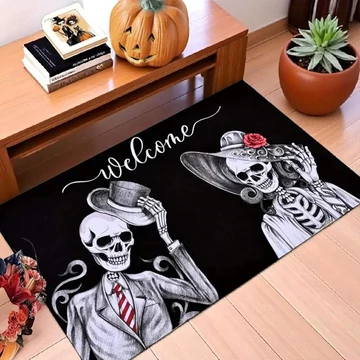Halloween szőnyeg csontváz mintával