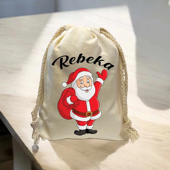 Neves mikulás zsák - télapó mintával3