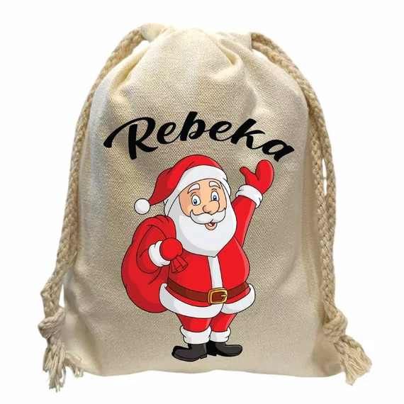 Neves mikulás zsák - télapó mintával4