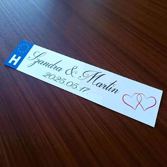 Egyedi esküvői rendszámtábla2