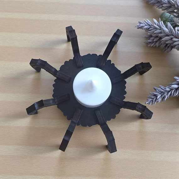 Halloween pók mécsestartó - LED mécsessel1
