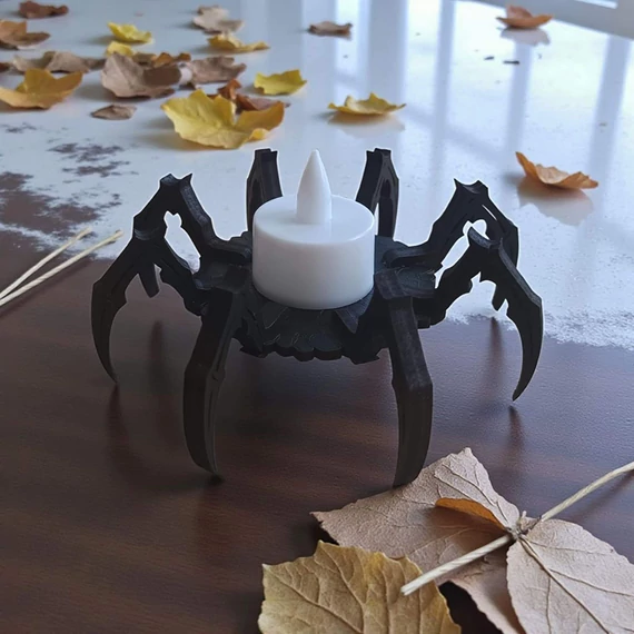 Halloween pók mécsestartó - LED mécsessel2