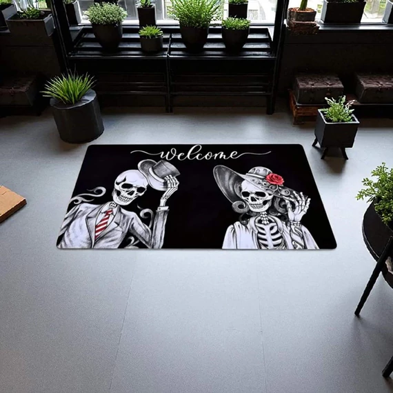 Halloween szőnyeg csontváz mintával1