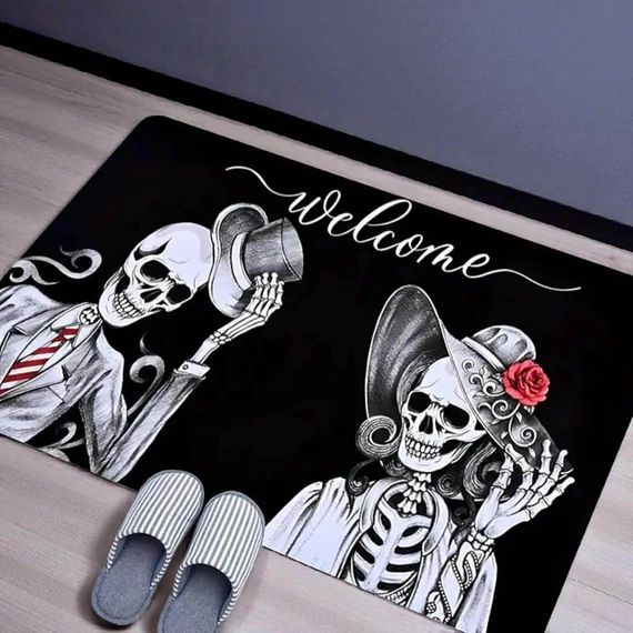Halloween szőnyeg csontváz mintával3