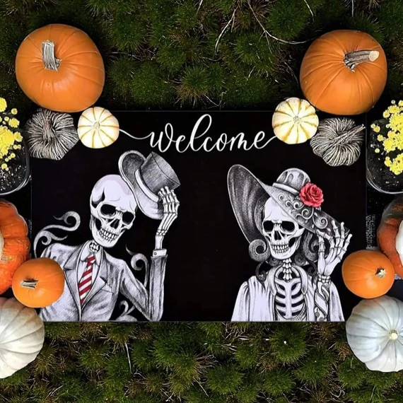 Halloween szőnyeg csontváz mintával4